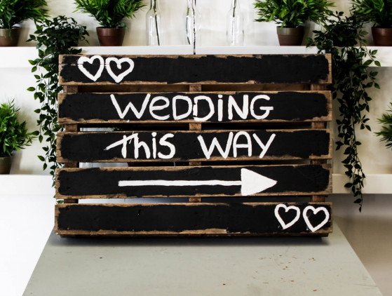 Wedding Sign | Hout | Zwart decoratie- bruiloft- ontvangst
